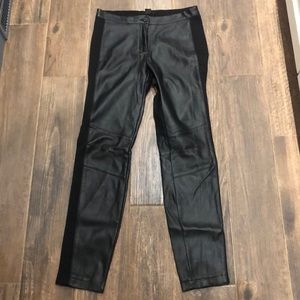 H&M Faux Leather Leggings w/ Fabric Side Panel